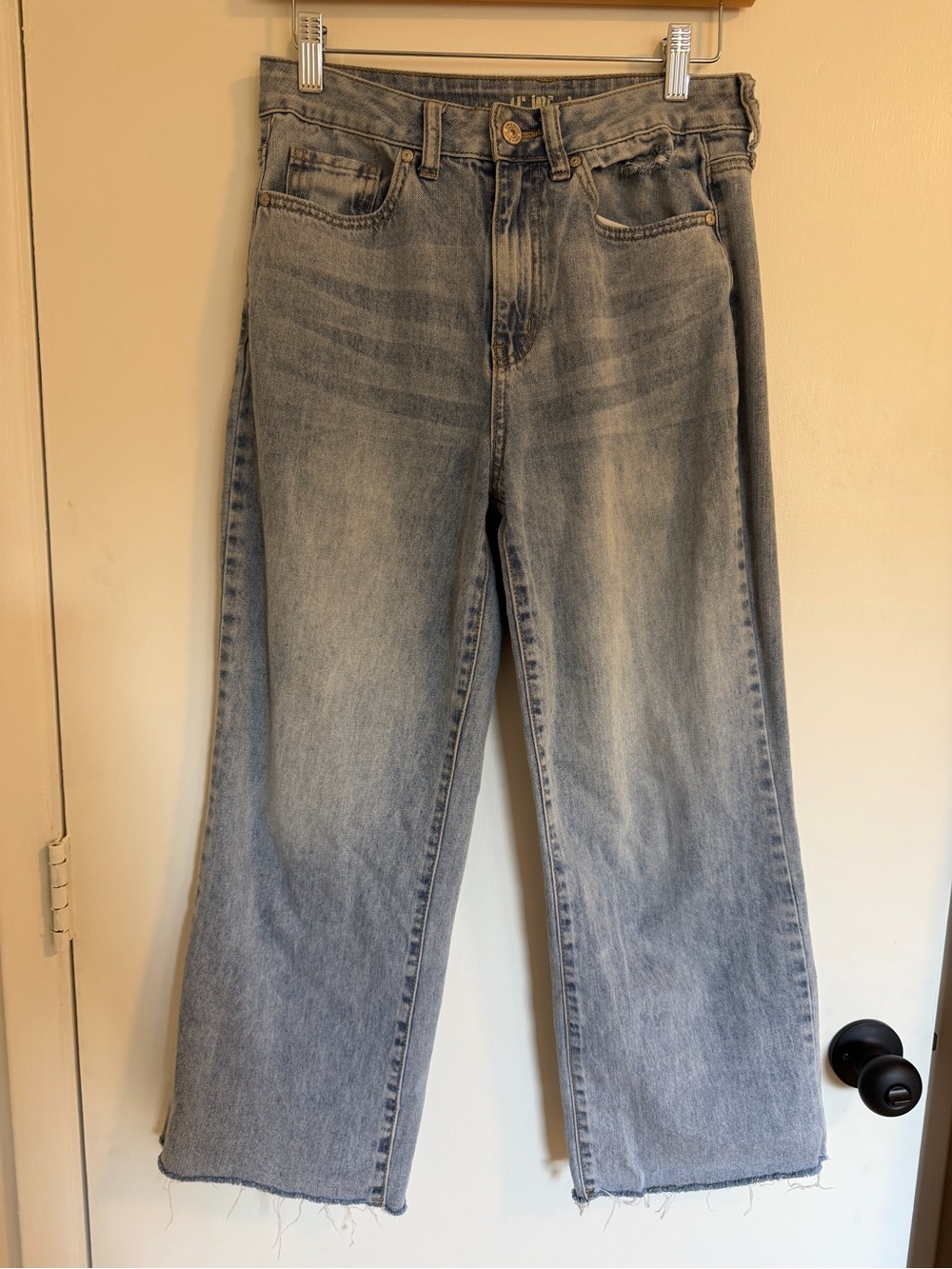 Rewash Light Blue Cropped Wide-Leg Jeans
